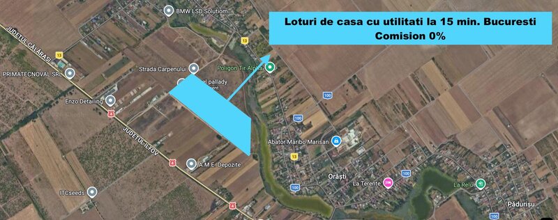 Frumusani  0% comision Loturi casa Frumusani 15 min. Bucuresti Gaz +curent